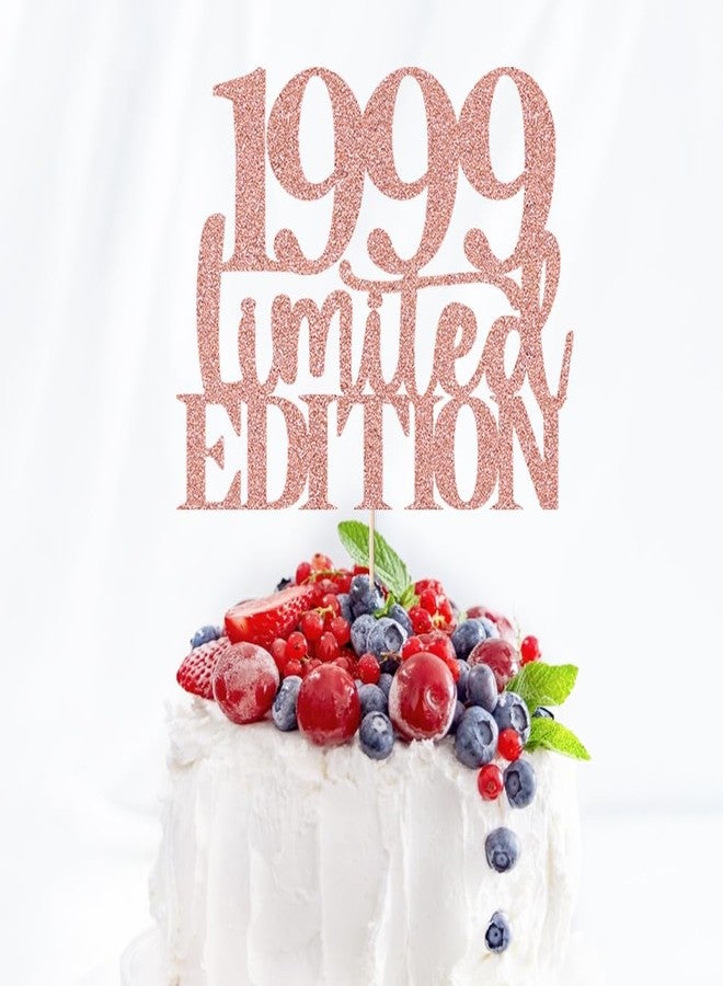 Yetxel Limited EDITION 1999 cake topper 27th birthday happy birthday cake topper men and women cheer 27 years old handmade rose gold glitter cake decoration (1999) - Image 5